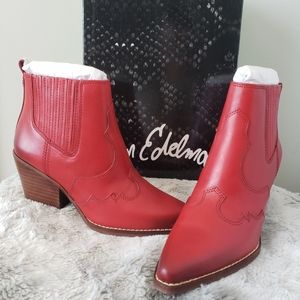 NIB Sam Edelman Winona Western Leather Booties